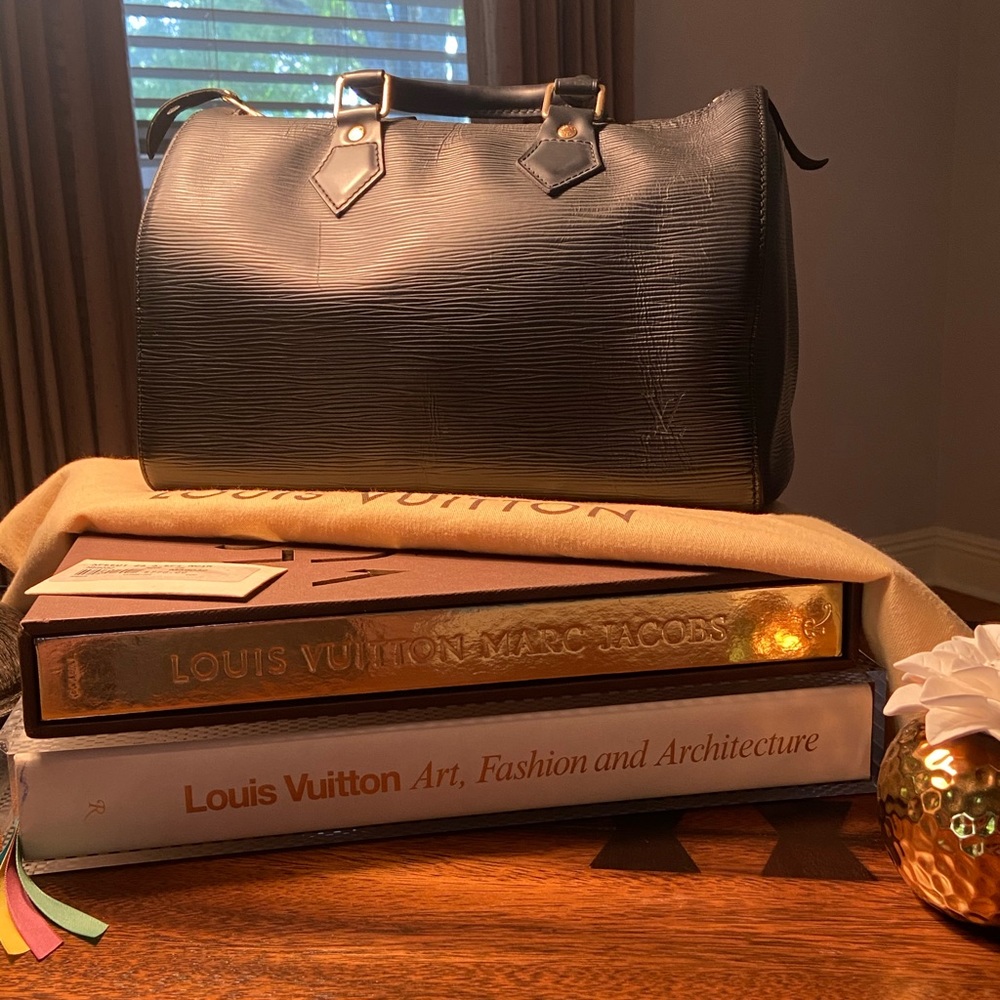 Louis Vuitton Black Epi Leather Speedy 25